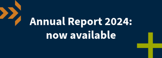 Text reading "Annual Repot 2024: now available"